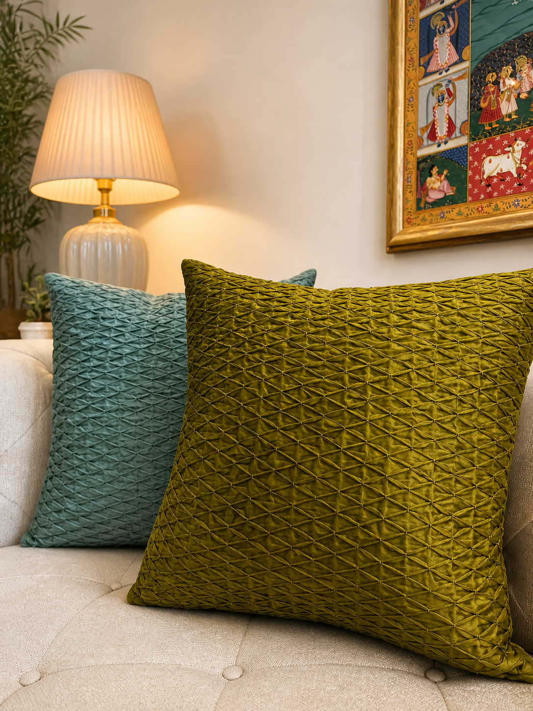 Charakha Dark Mustard Cushion