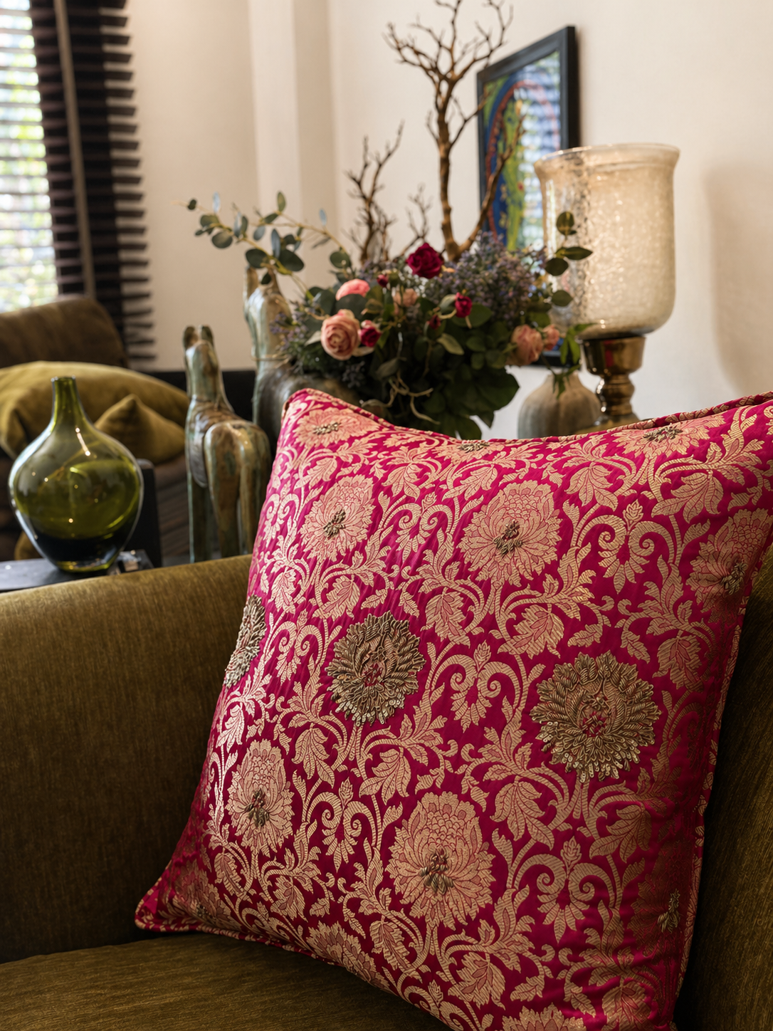 Bloom Zari Cushion