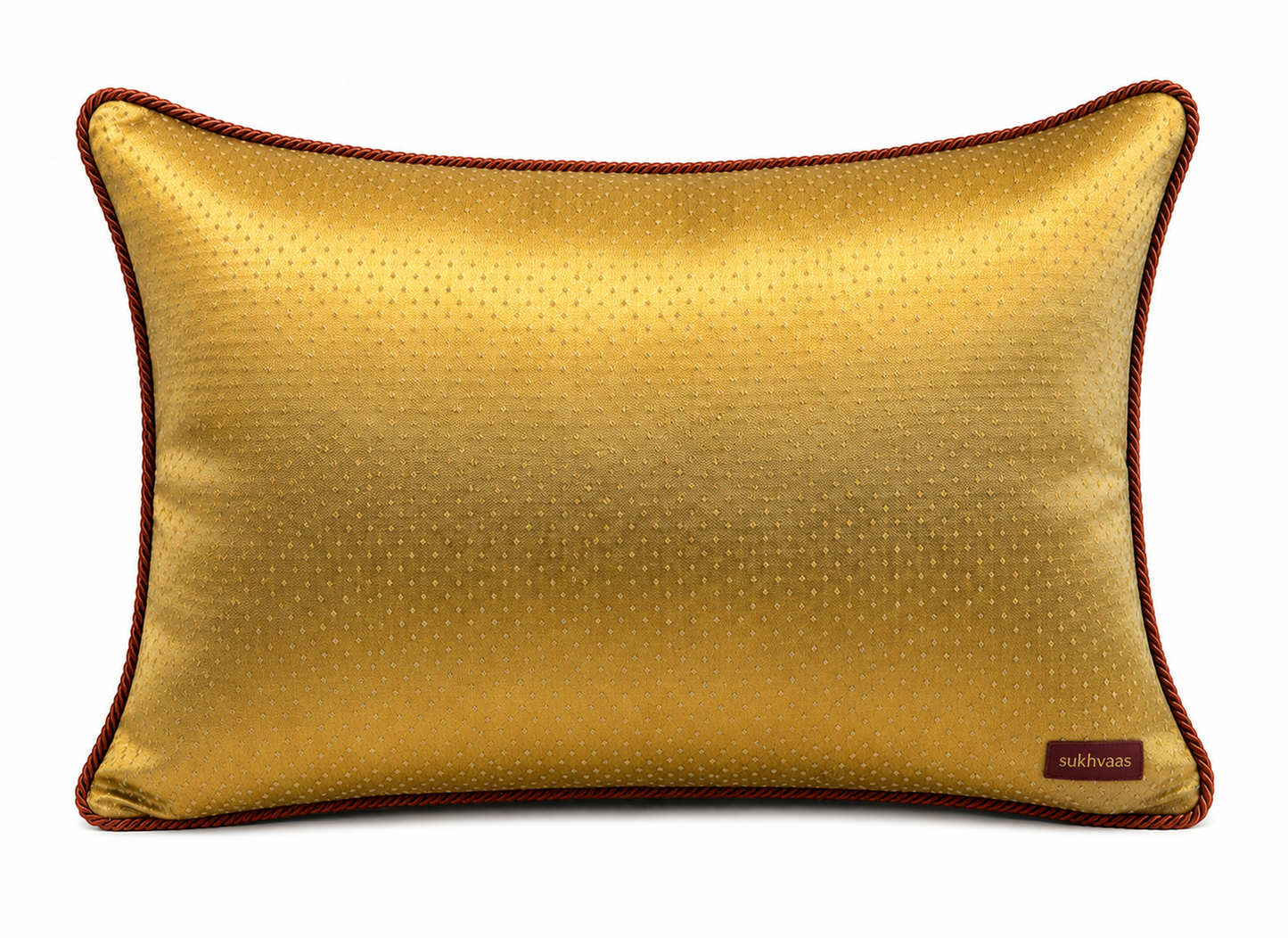 Blossom Brown Zari Jaali Cushion