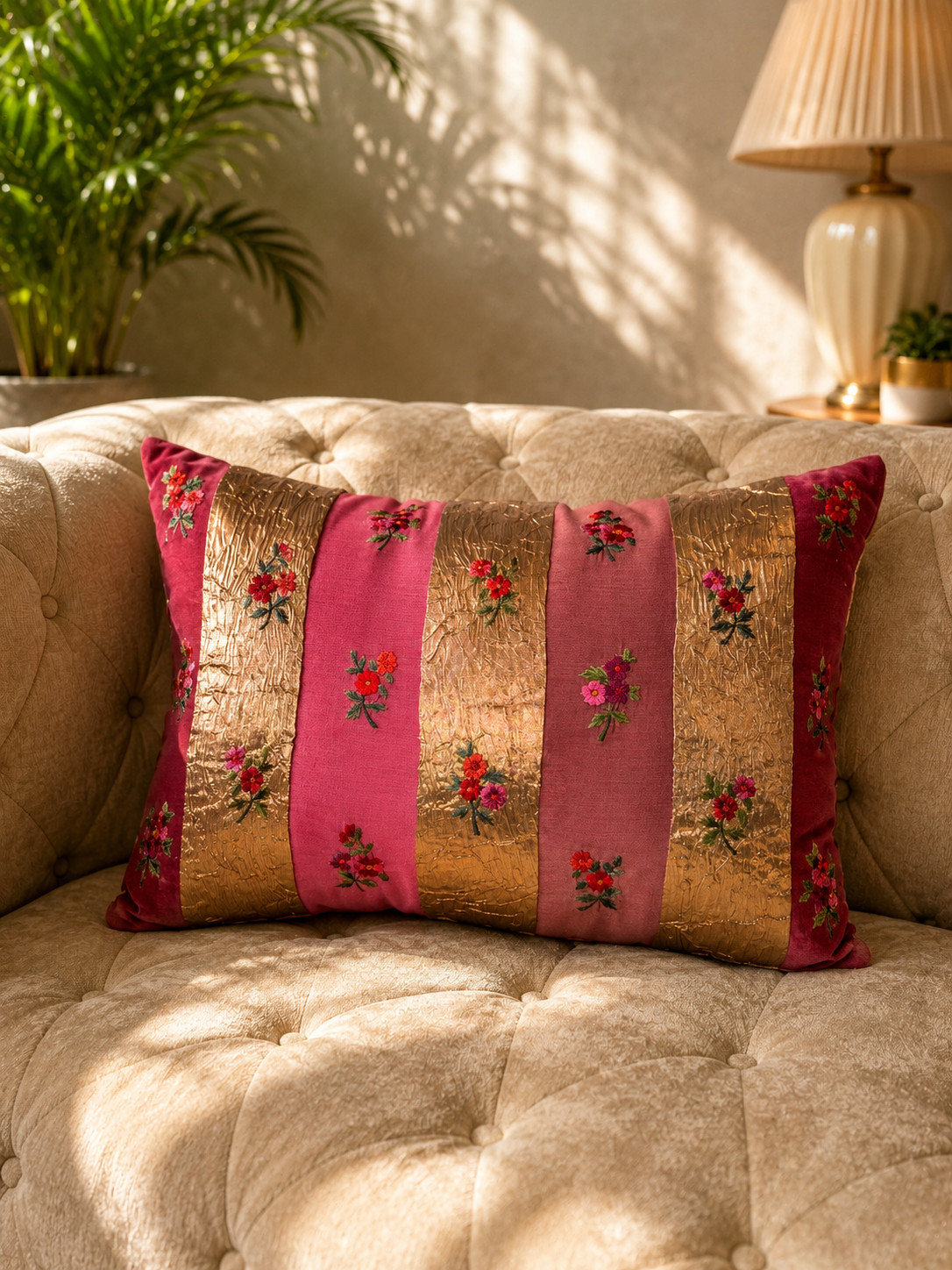 Mini Gulnaar Blush Cushion (14" x 20")